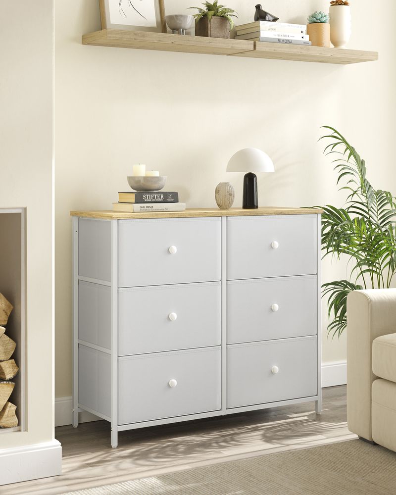 SONGMICS Closet Fabric Dresser with Metal Frame 