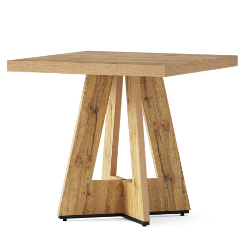 Dining Table 31.5" Square Kitchen Dinner Table for 2-4 People with Thick Engineered Wood Top and Modern Design Brown