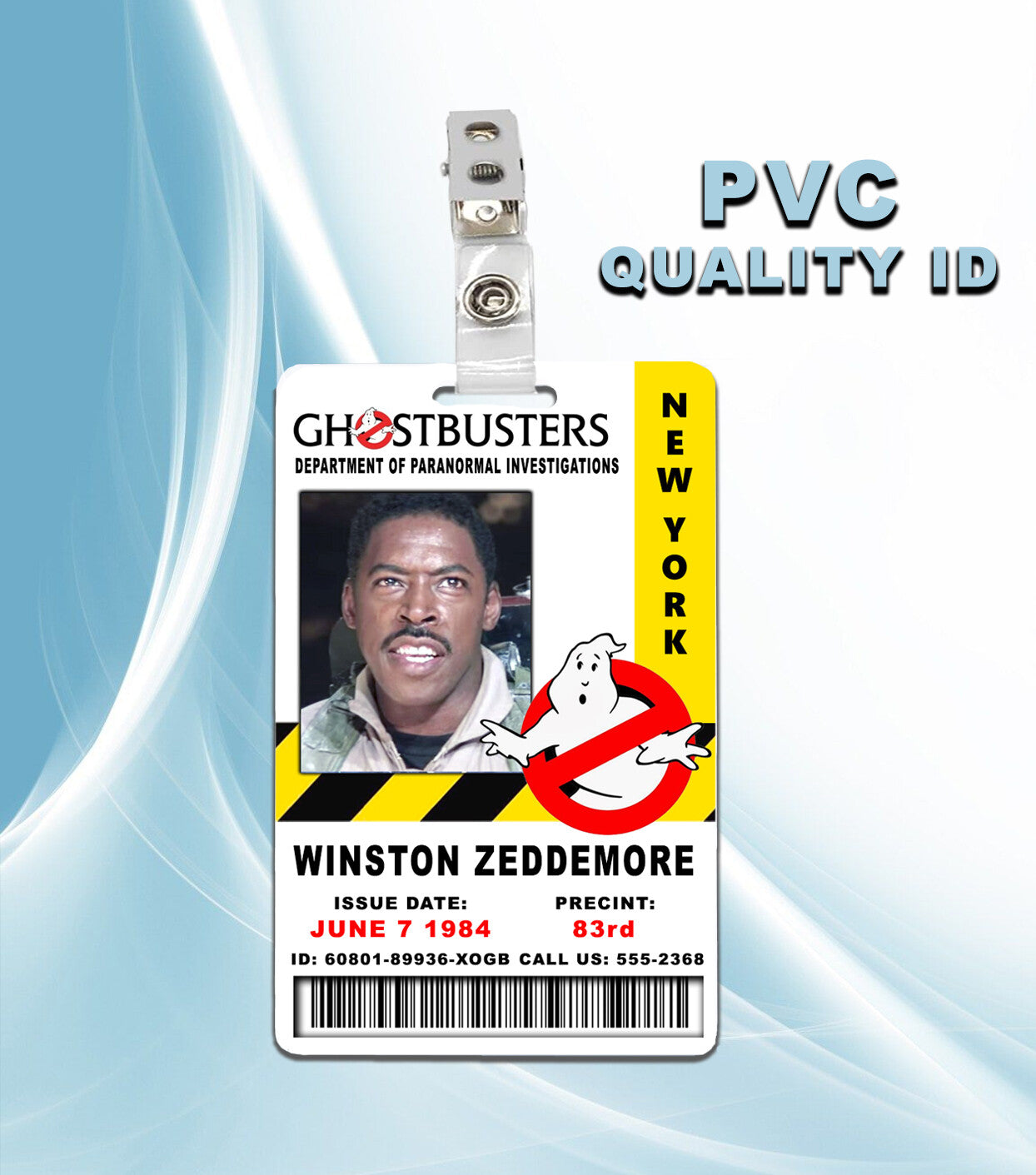 Ghostbusters Winston Zeddemore ID Badge PVC 