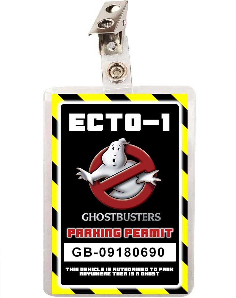 Ghostbusters ECTO-1 Parking Permit ID Badge 