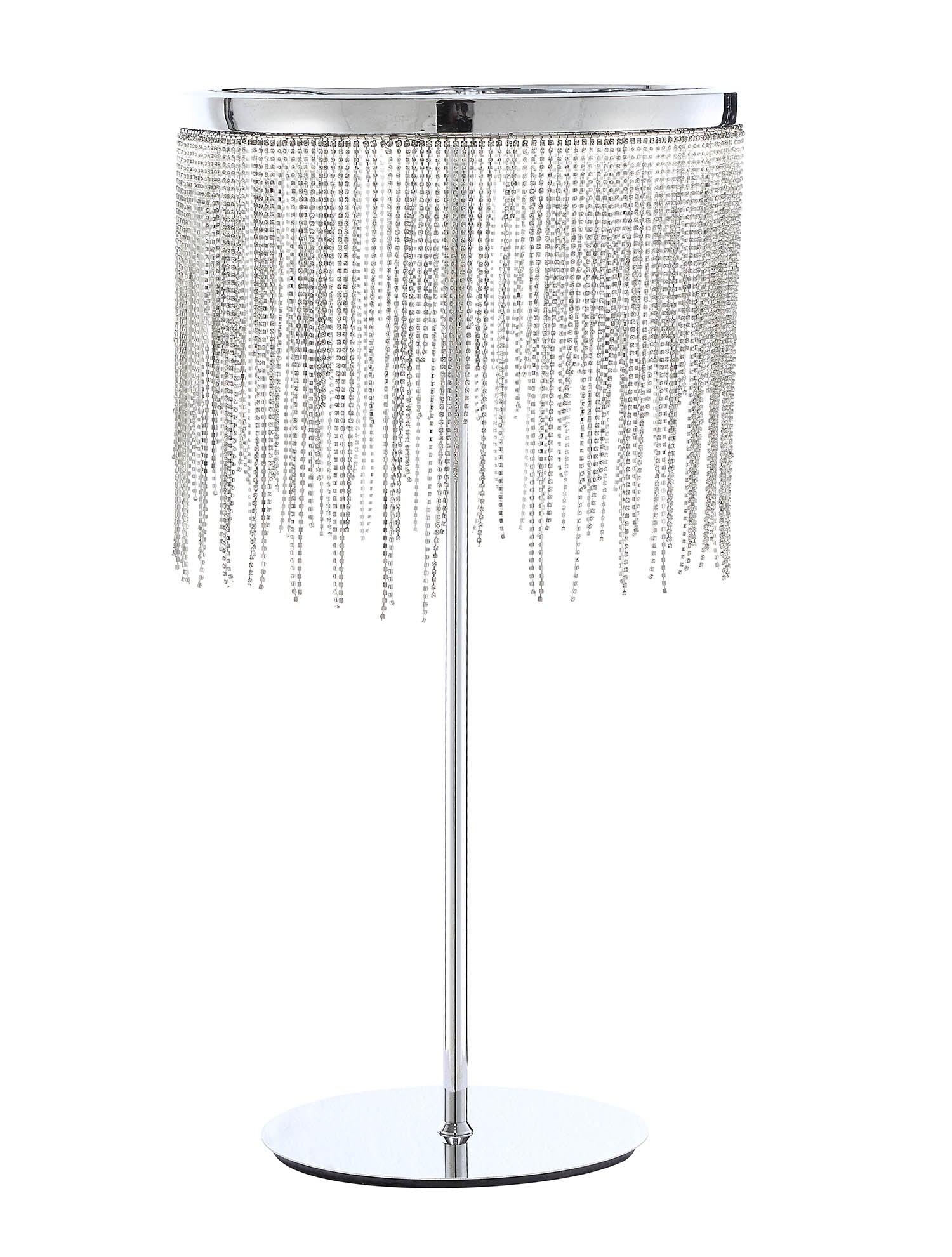 12" X 12" X 23" Chrome Metal Table Lamp 