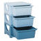 Qaba 3 Tier Kids Toy Organizer and Storage Bins with 3 Plastic Drawers, Blue