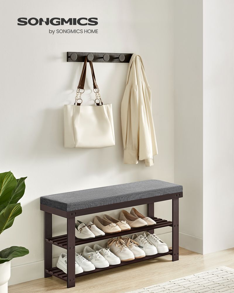 SONGMICS Bamboo Shoe Bench 