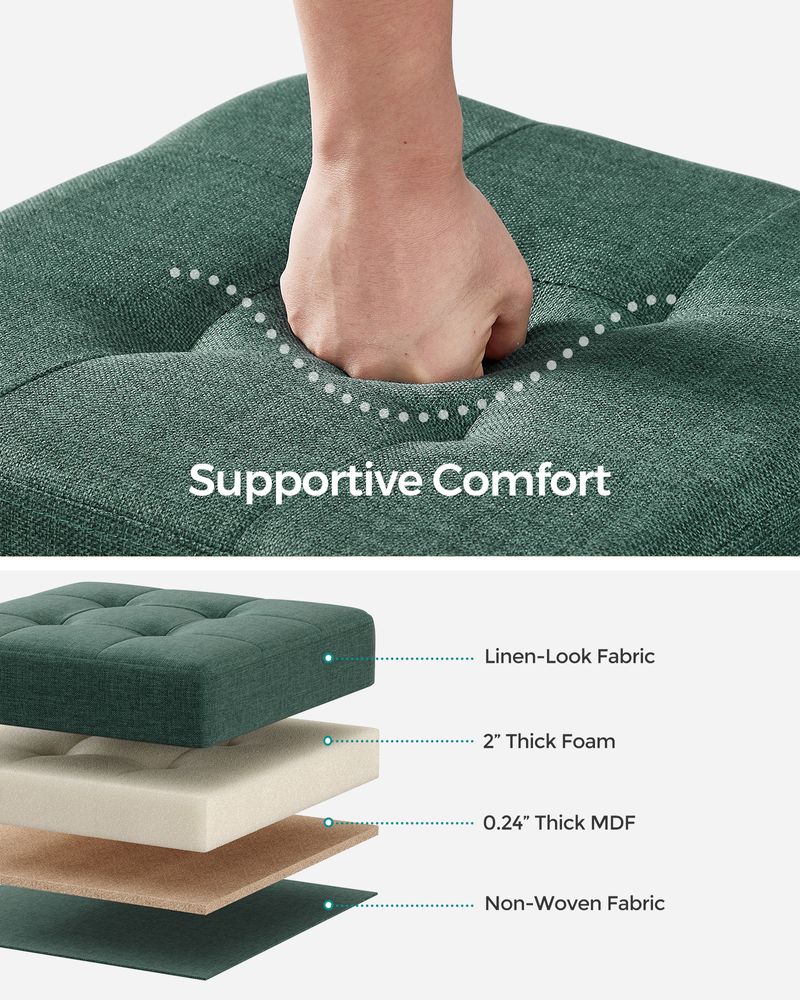 SONGMICS Small Ottoman Foot Rest with Legs 