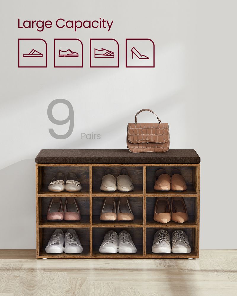 VASAGLE Shoe Bench with Cushion 
