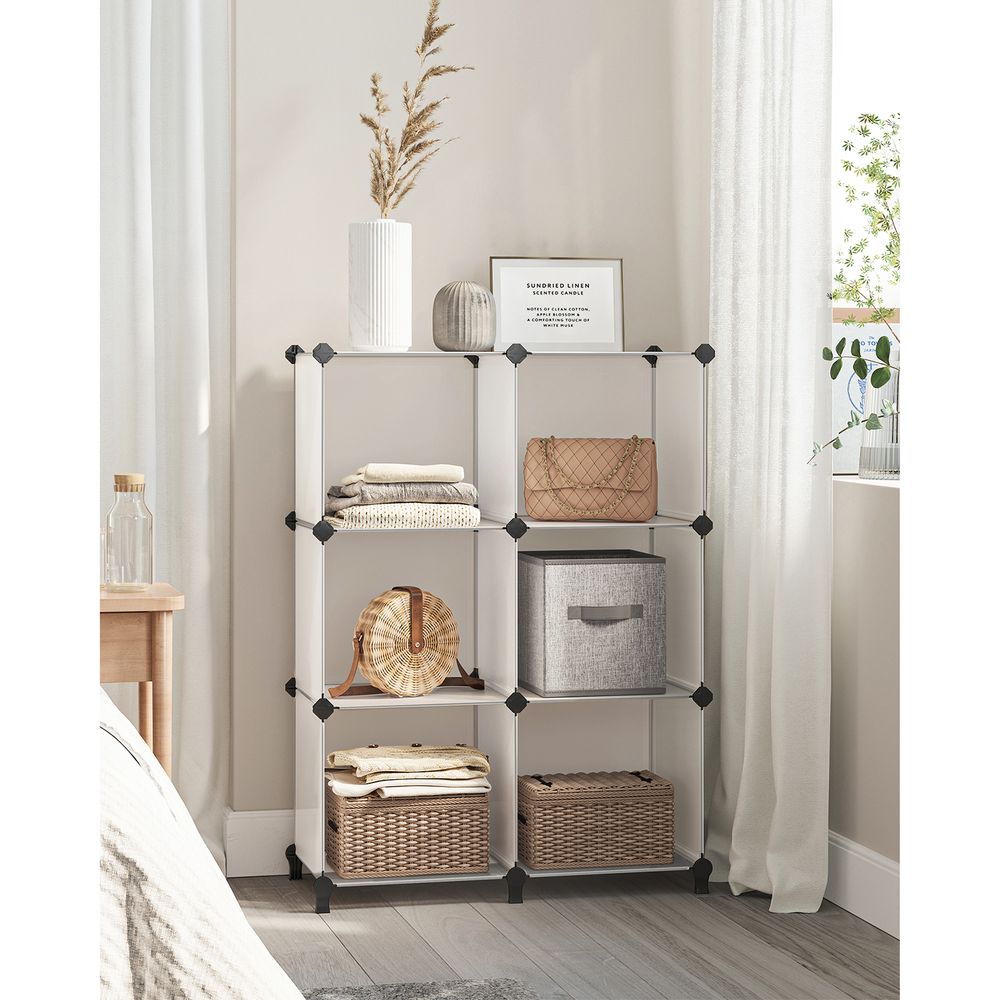 SONGMICS 6 Cube Storage Organizer with Feet and Rubber Mallet 