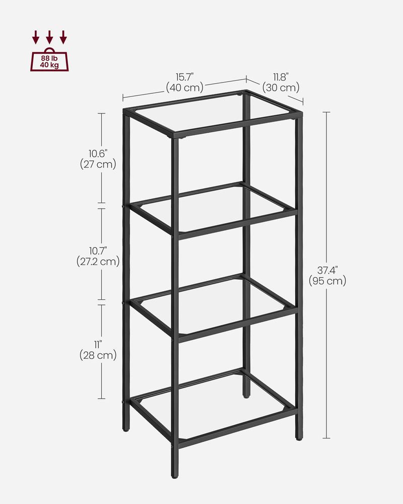 VASAGLE Bookcase, Slim Shelving Unit 