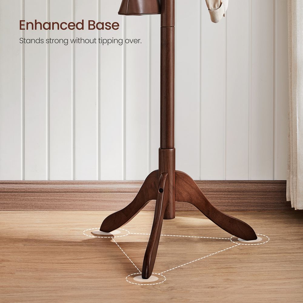 VASAGLE Solid Wood Coat Rack with 8 Hooks 