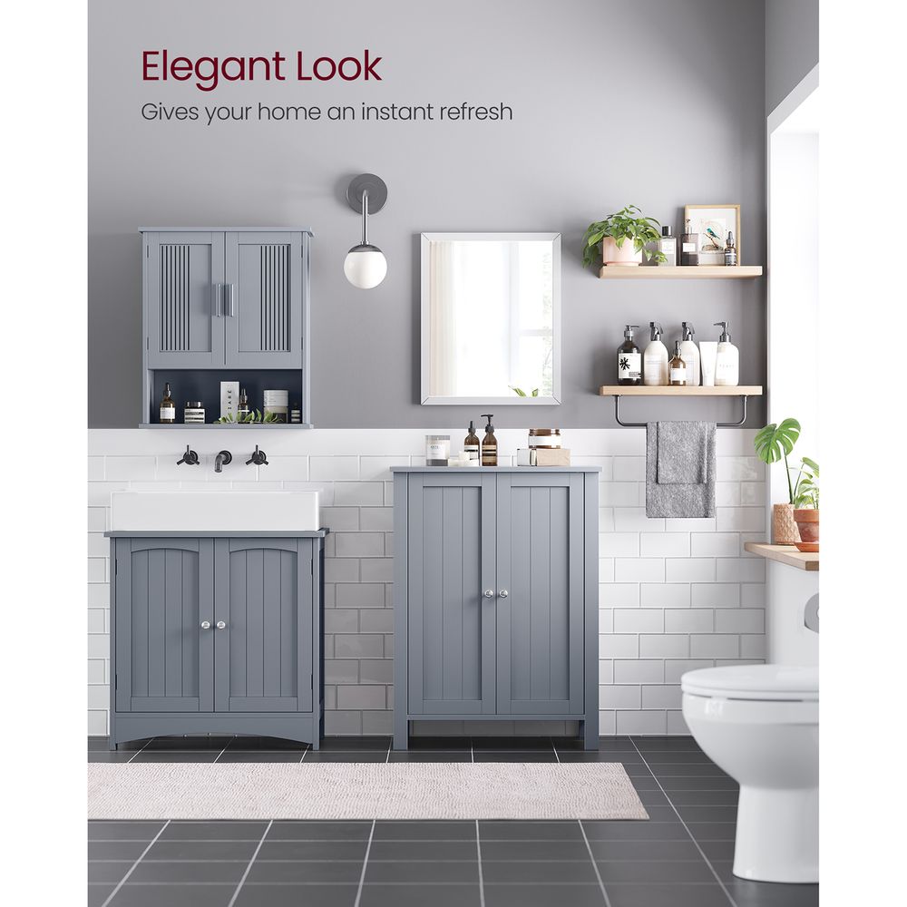 VASAGLE Bathroom Storage Unit with 2 Adjustable Shelves 