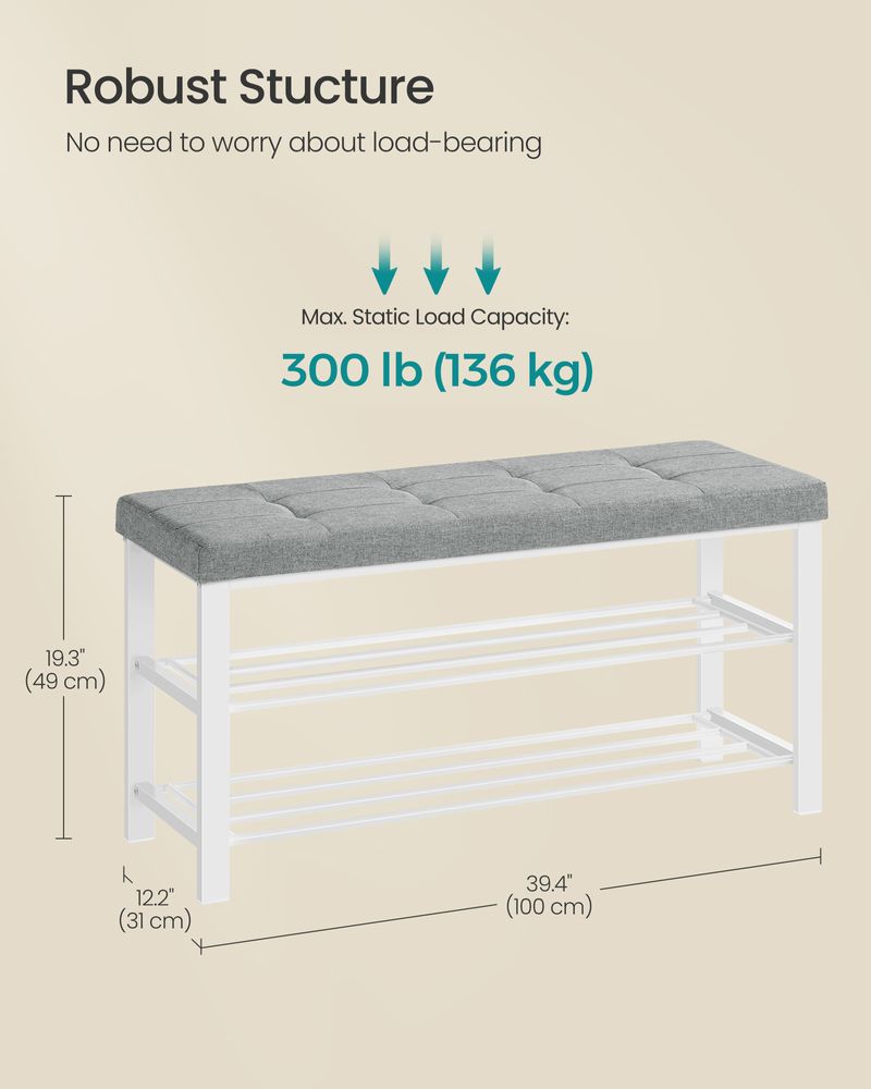 SONGMICS Shoe Bench with Cushion 