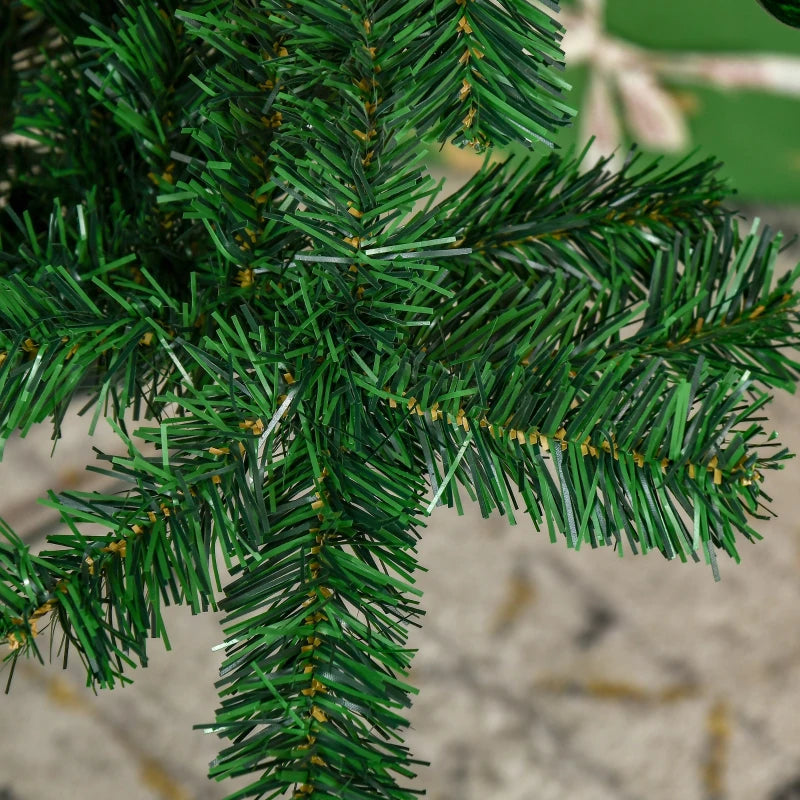 HOMCOM Green Artificial Christmas Tree with Ornaments, Holiday Xmas Decoration for Home, Office & Party 