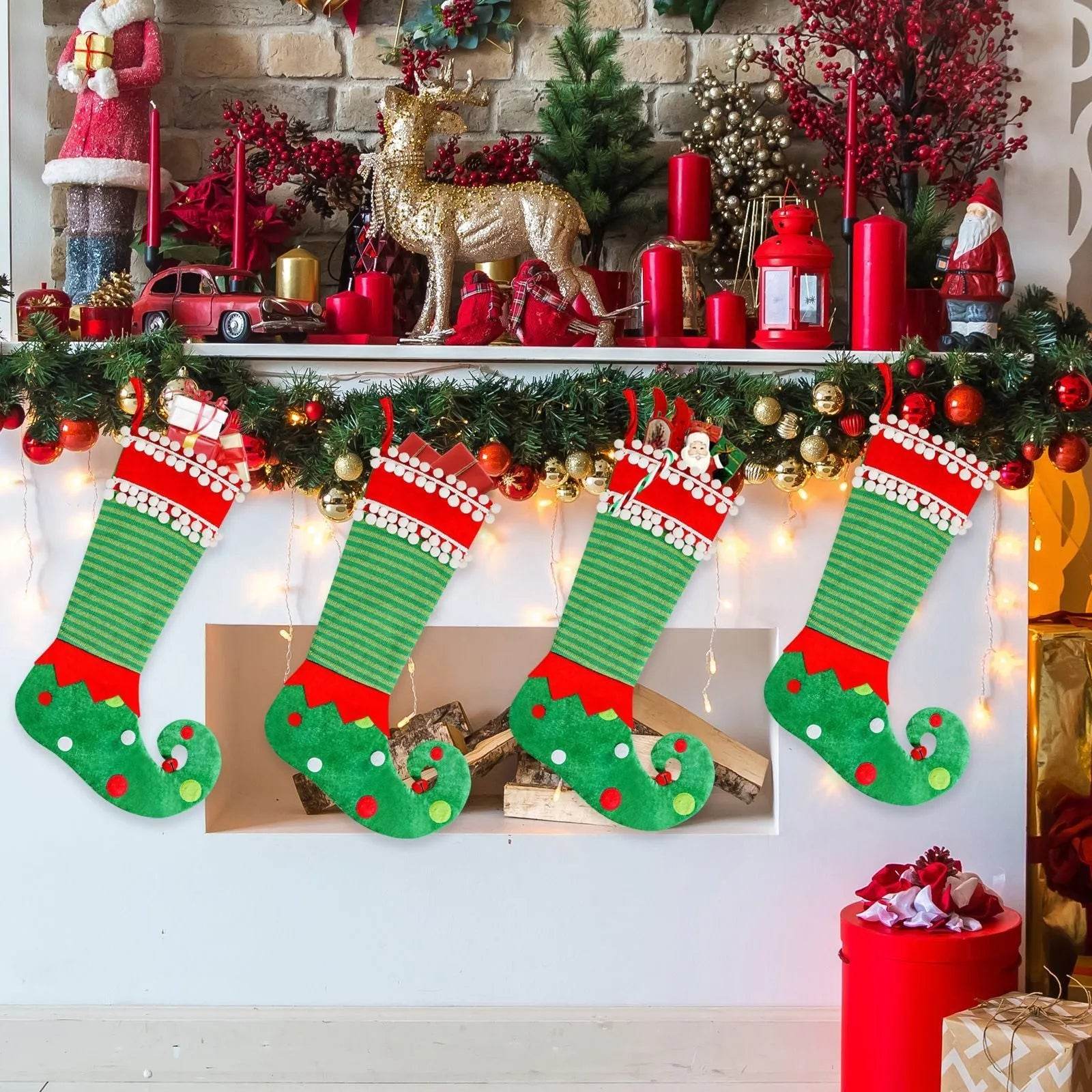 Fashion Simple Christmas Stockings Christmas Elf Decoration 