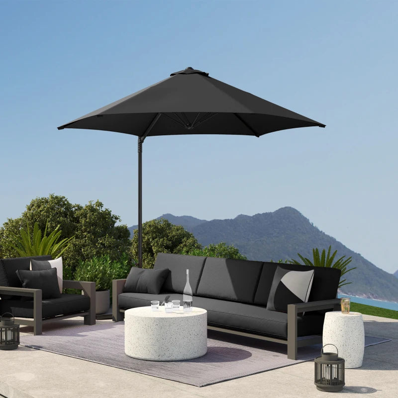 8.5FT Offset Patio Umbrella 360° Rotation Cantilever Parasol Outdoor Cantilever Roma Parasol Φ100.8" x 96.5"H Black