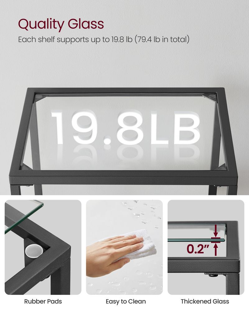 VASAGLE Bookcase, Slim Shelving Unit 