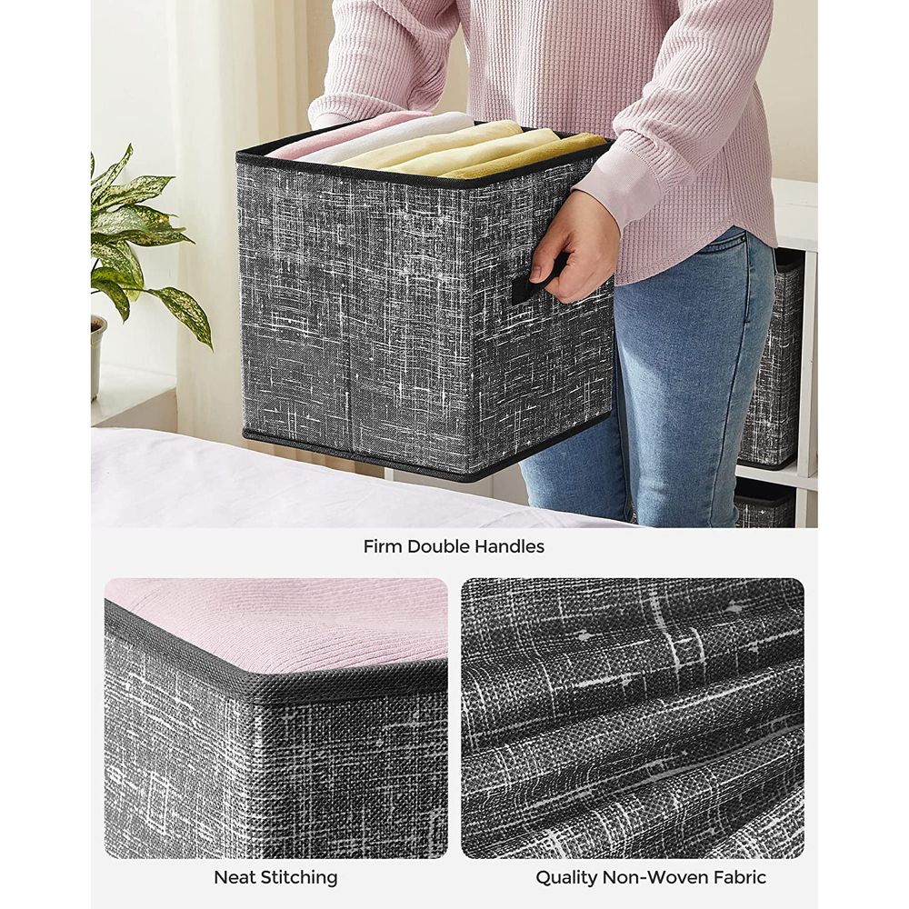 SONGMICS Non-Woven Fabric Storage Cubes with Double Handles 