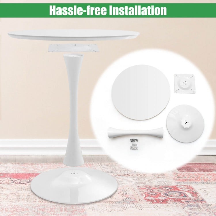 32 Inch Modern Tulip Round Dining Table with MDF Top-White