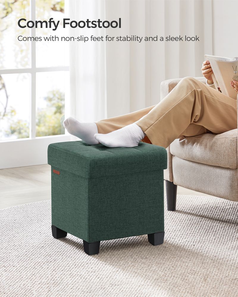 SONGMICS Small Ottoman Foot Rest with Legs 