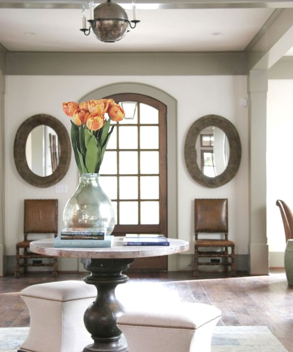 Arleta Artificial Orange Tulip Bouquet 23''X 8'' (Set Of 8) 