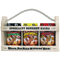 Ass Kickin’ Salsa Wooden Crate Gift Set: Three Jars of 13 oz. (384mL) Ass Kickin’ Salsa.• Ass Kickin’ Original Salsa• Ass Kickin’ Margarita Salsa (Mild)• Ass Kickin’ Roasted Garlic Salsa
