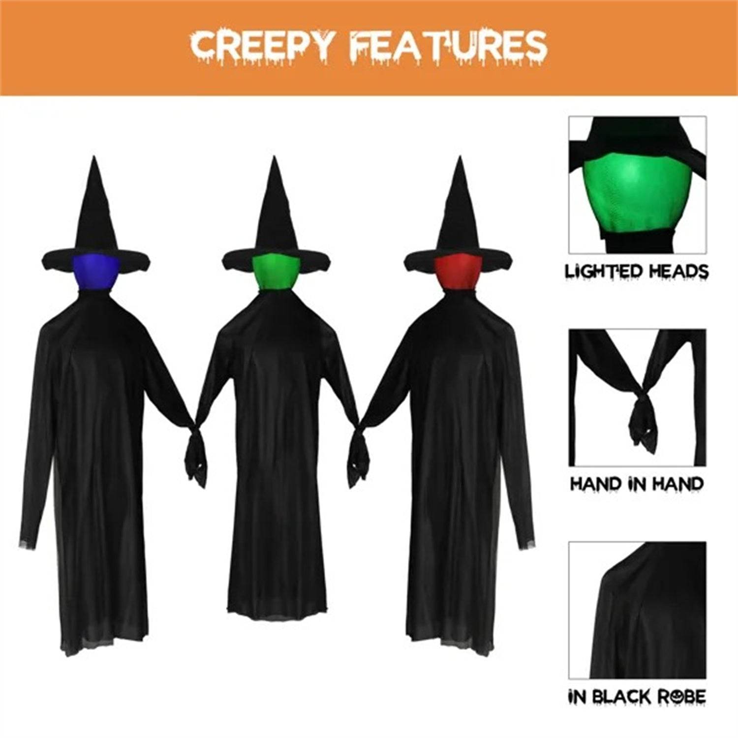 Halloween Black Witches With Change Colors 
