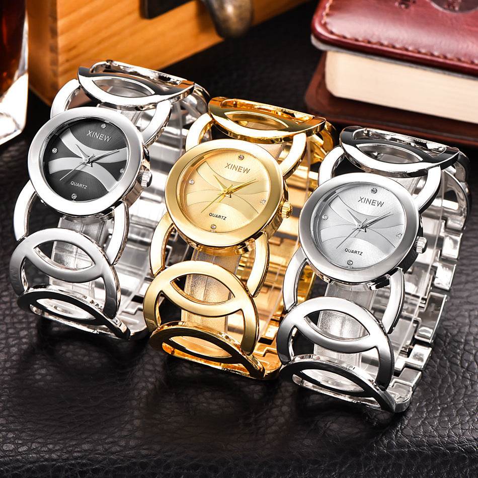 Stainless steel bracelet watch for ladies 