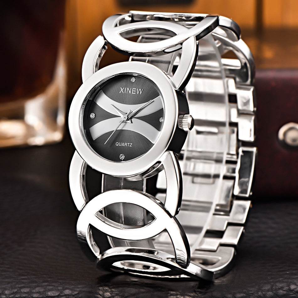 Stainless steel bracelet watch for ladies 