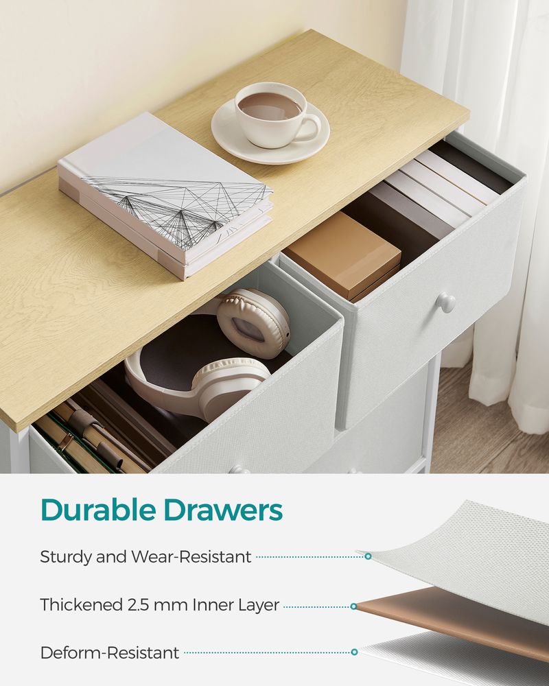 SONGMICS Closet Fabric Dresser with Metal Frame 