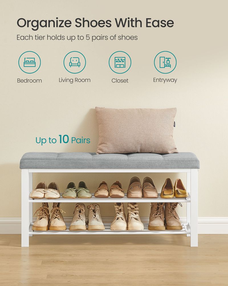 SONGMICS Shoe Bench with Cushion 