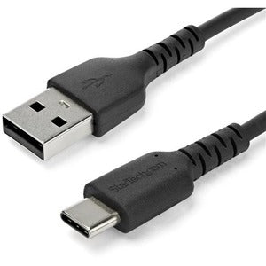 2m USB A to USB C Charging Cable - Durable Fast Charge & Sync USB 2.0 to USB Type C Data Cord - Aramid Fiber M/M 3A Black