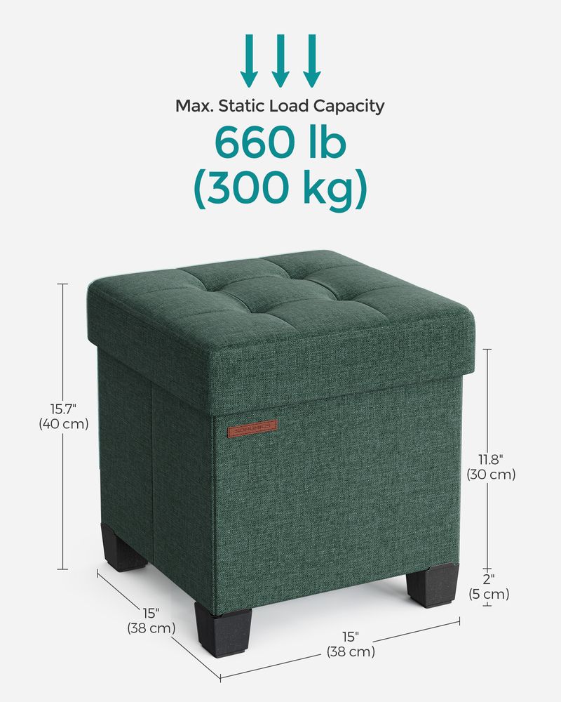 SONGMICS Small Ottoman Foot Rest with Legs 