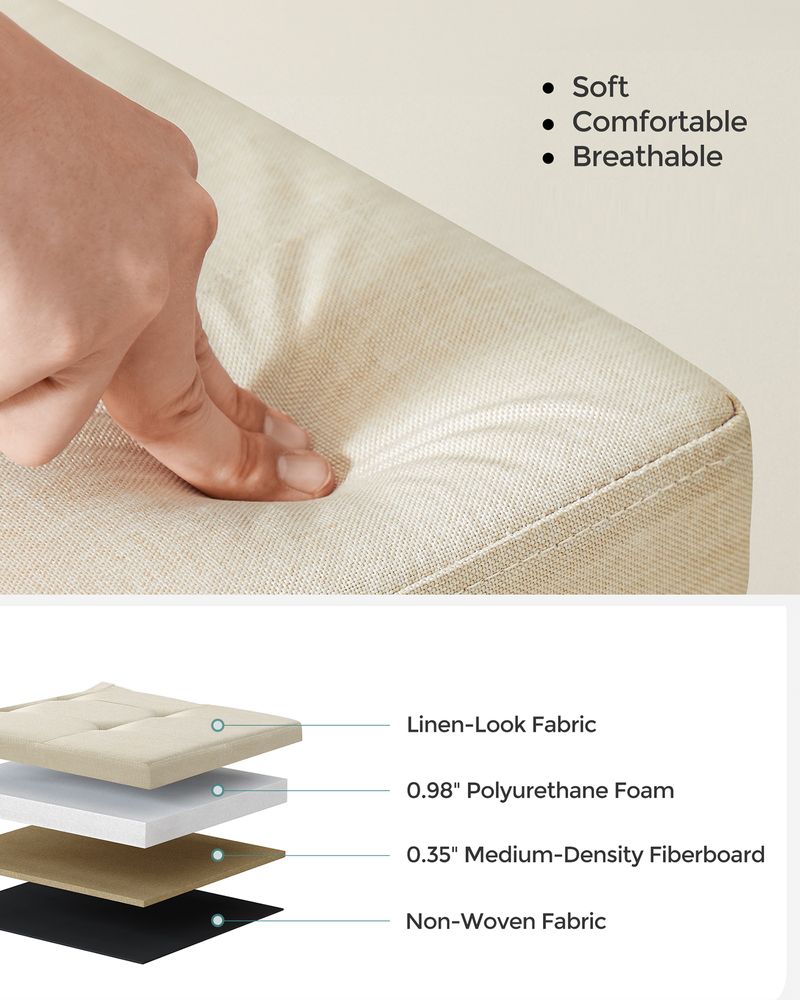 SONGMICS MAZIE Collection 43'' Folding Storage Ottoman Bench 