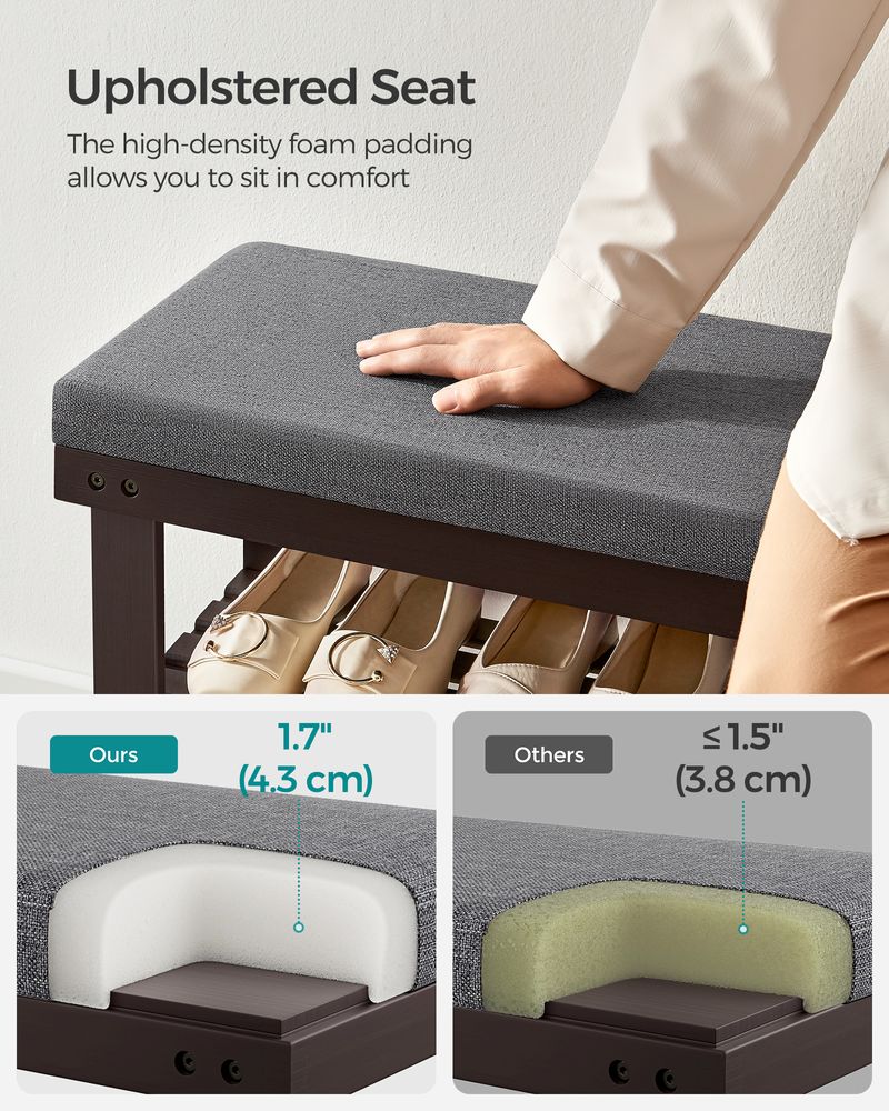 SONGMICS Bamboo Shoe Bench 