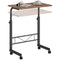 Mobile Standing Desk with Adjustable Height, 23.5 inch Stand Up Desk with Wheels, Rustic Brown
