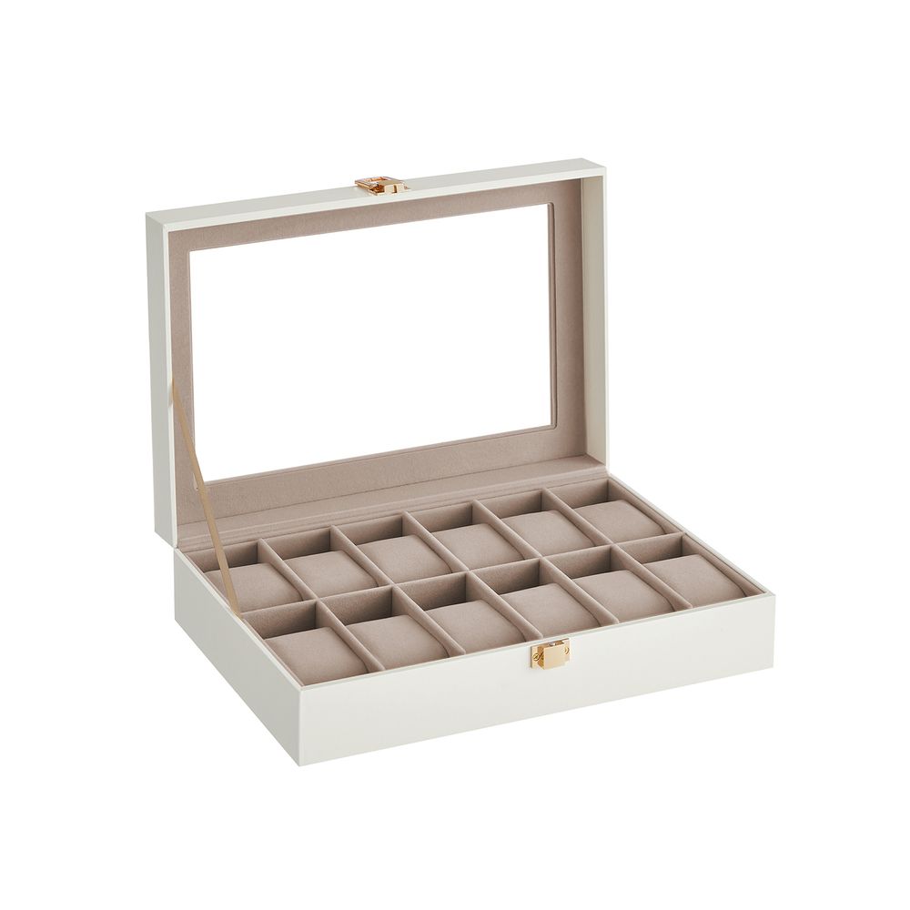 SONGMICS 6 & 12-Slot Watch Box with Large Glass Lid 