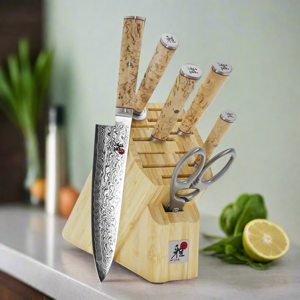 MIYABI 5000 MCD - 7 Piece, Knife block set, brown 