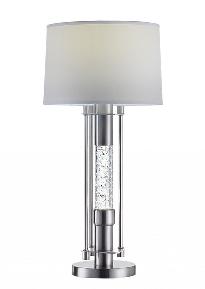 15" X 15" X 32" Brushed Nickel Metal Glass Led Shade Table Lamp 