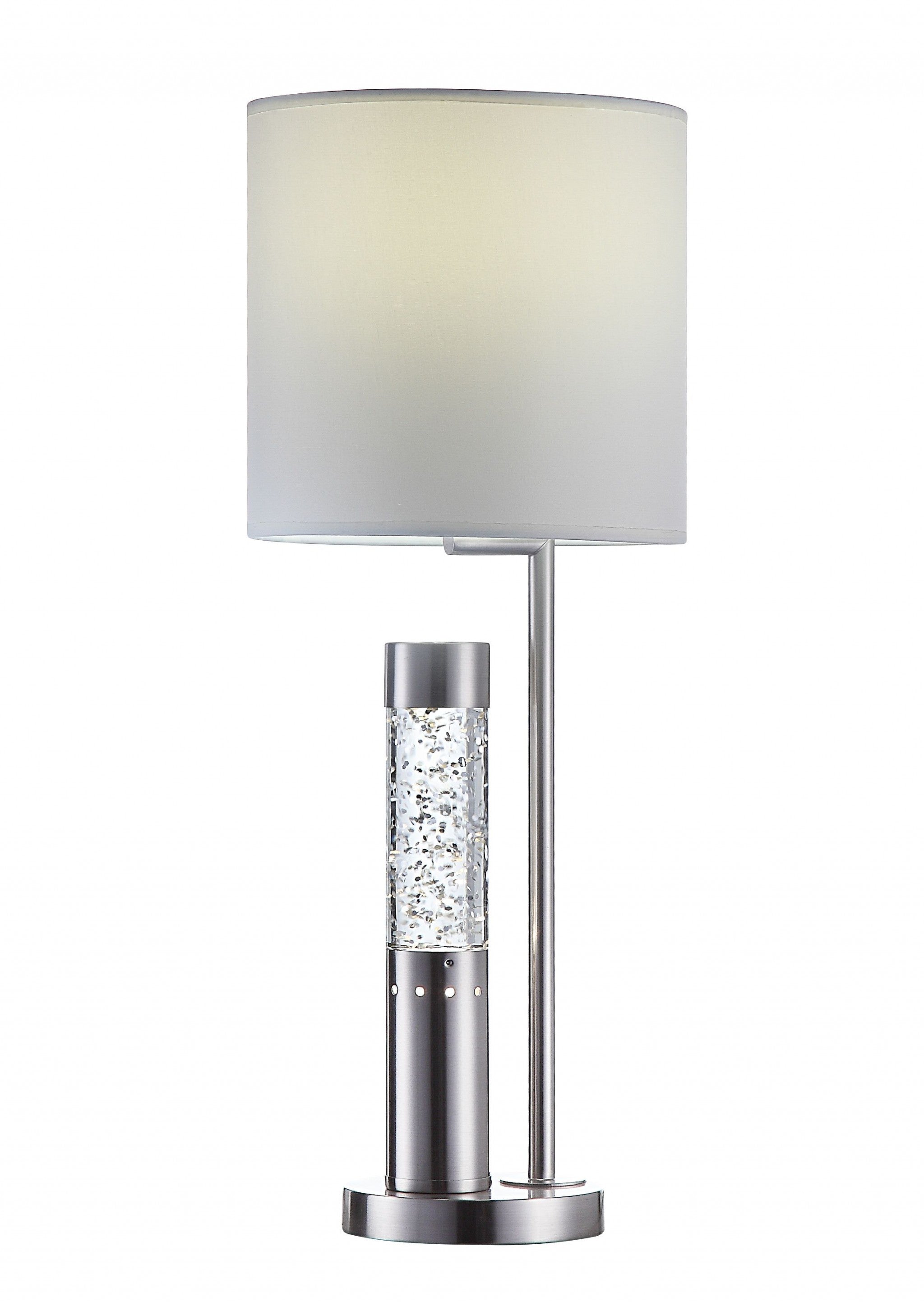 Brushed Nickel Sequin Glass Led Table Lamp