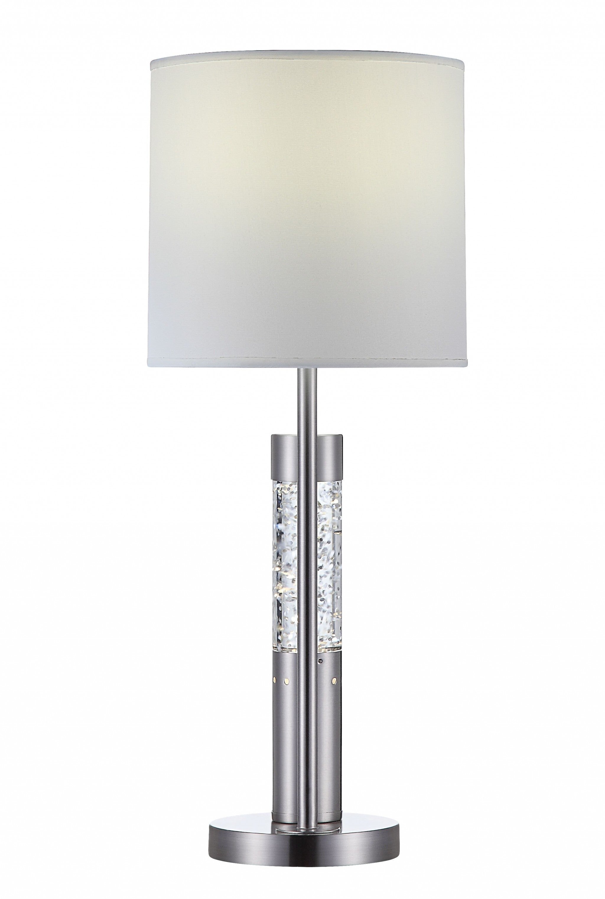 Brushed Nickel Sequin Glass Led Table Lamp