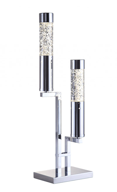 Chic Chrome Metal Glass Led Table Lamp 