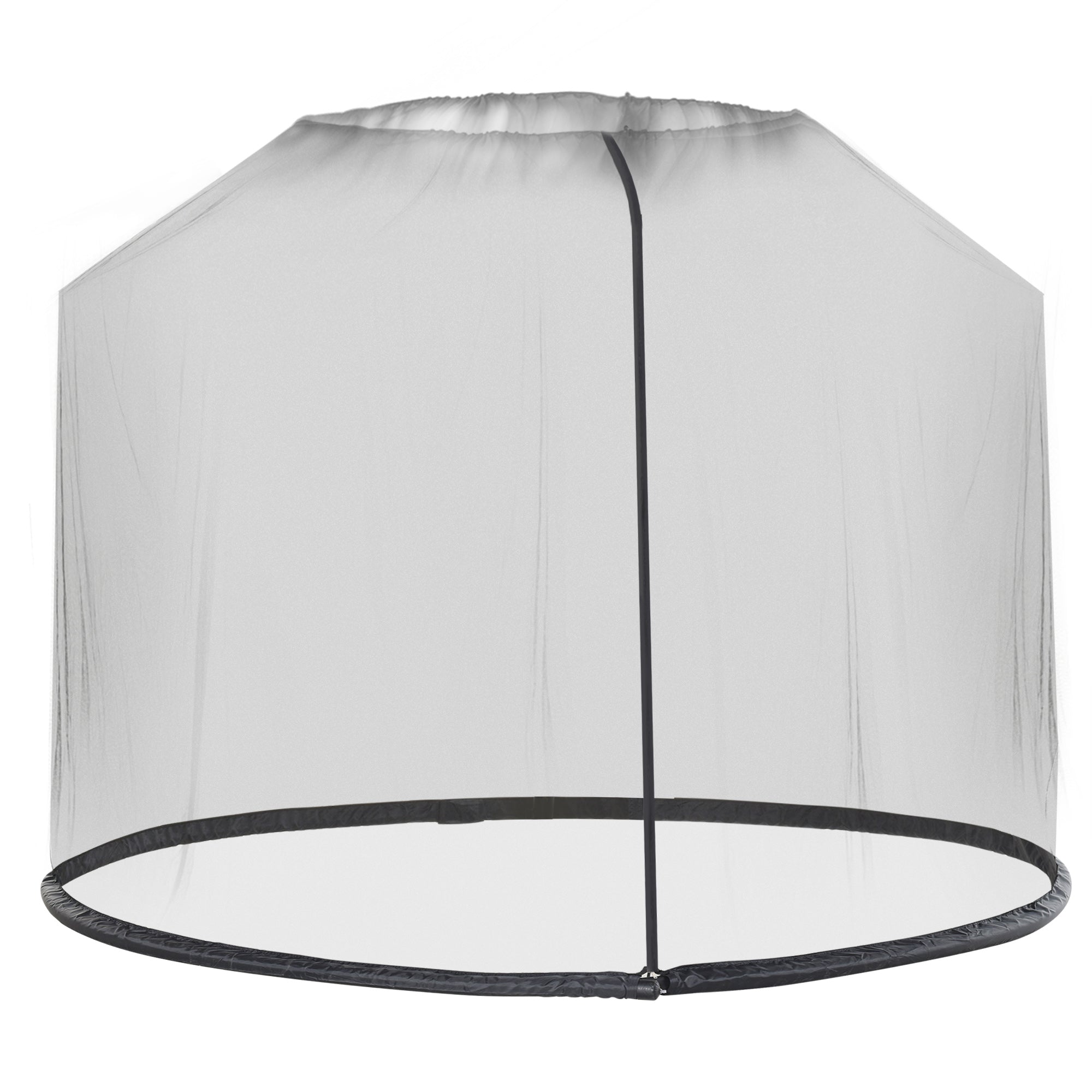 Outsunny 7.5ft Patio Umbrella Screen, Mosquito Net with Door, Easy Setup, for Outdoor Dining - Black 