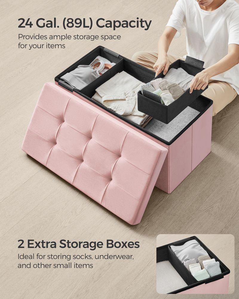 SONGMICS Storage Ottoman Bench with Storage Chest, Load up to 660 lb 