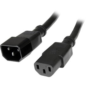 10ft (3m) Power Extension Cord, C14 to C13, 10A 125V, 18AWG, Computer Power Cord Extension, Power Supply Extension Cable