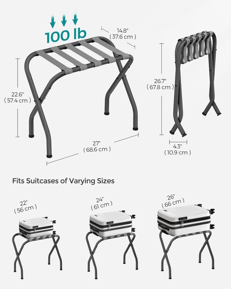 SONGMICS Folding Luggage Rack 