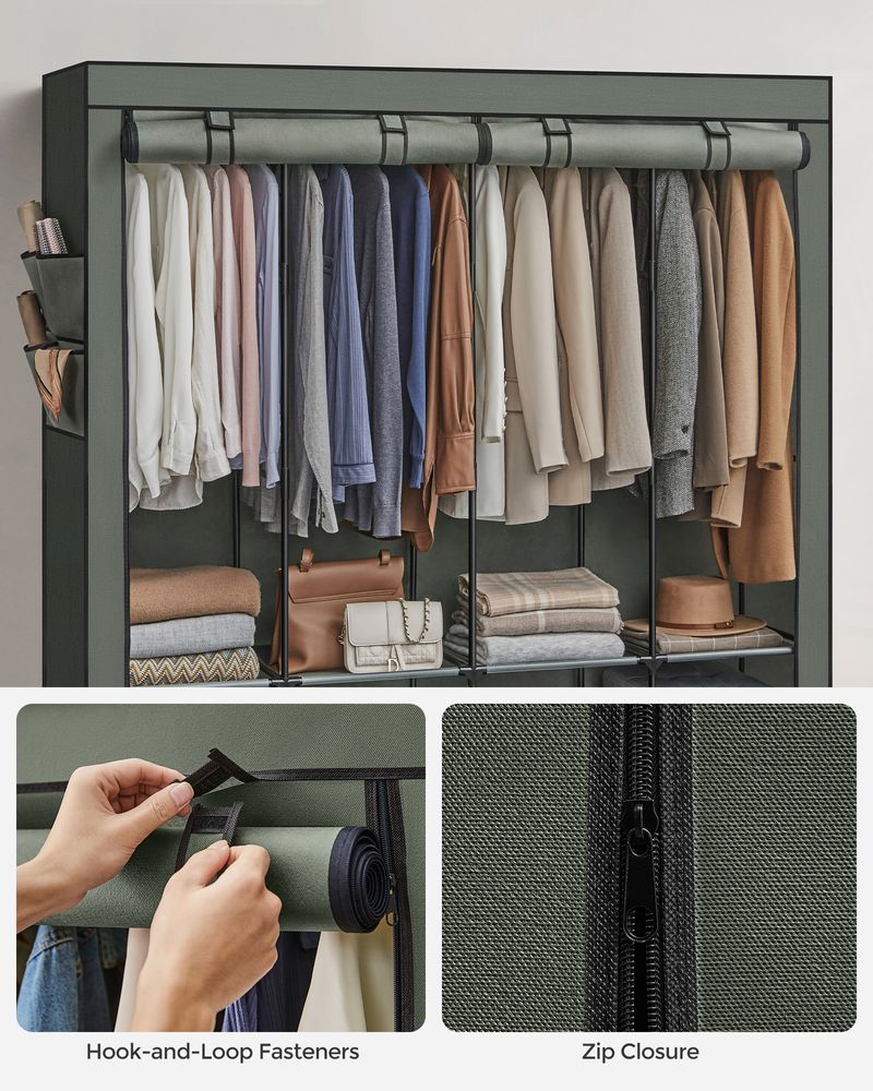 SONGMICS Wardrobe Closet Organizer with Cover 