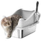 Cat Litter Box Stainless Steel with Metal Litter Scoop, Never Absorbs Odors, Anti Leakage, 17