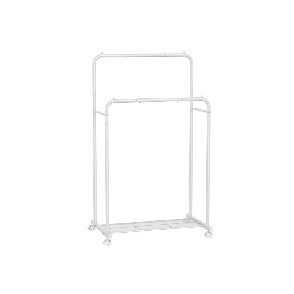 SONGMICS Clothes Rack with Wheels and Dense Mesh Storage Shelf 