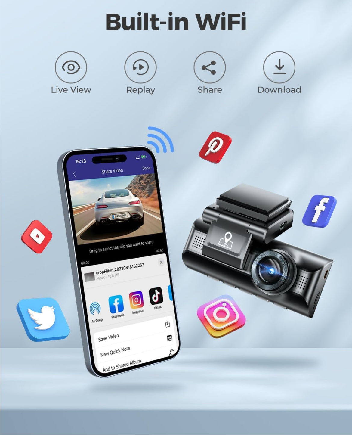 AZDOME M550 Pro 3CH 4K Dash Cam 