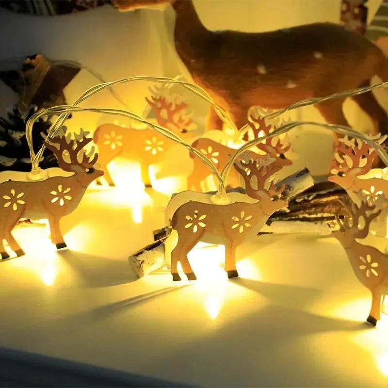 Christmas LED Light String Santa Claus Elk Snowman Xmas Ornament String Light Christmas Decorations New Year Navidad Gift 
