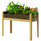 Outsunny Wooden Raised Garden Bed with Acrylic Panels, Raised Planter Box with Drainage Holes, 43.3
