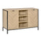 HOMCOM Oak Tone Buffet Storage Cabinet: Sideboard Bar Cabinet with 2 Doors and Adjustable Shelves for Dining Room, Kitchen